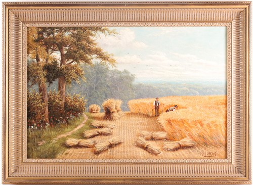 Lot 74 - H** Livens, (19th century), Surrey Corn Field,...