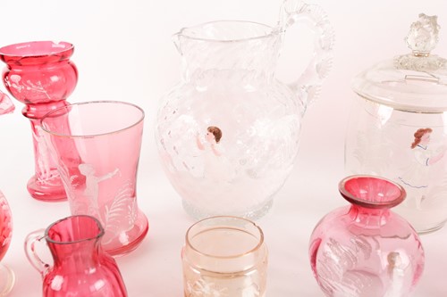 Lot 241 - A collection of Mary Gregory glassware,...