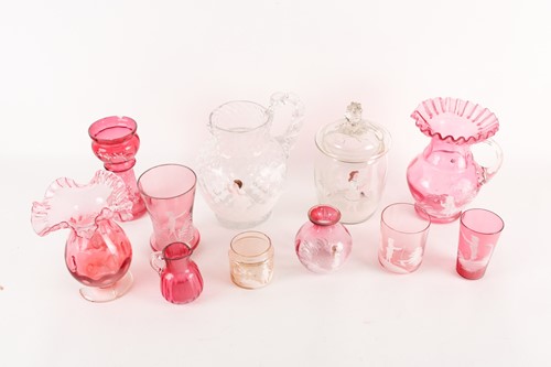 Lot 241 - A collection of Mary Gregory glassware,...