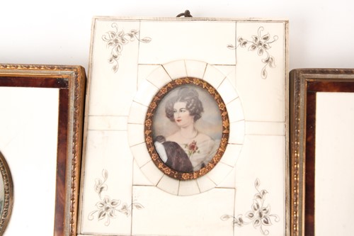Lot 31 - Three 19th century portrait miniatures on...