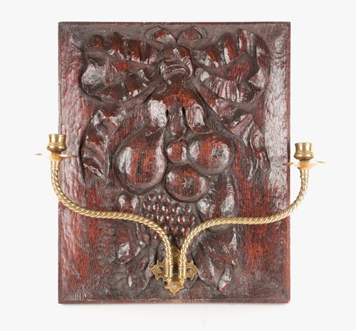 Lot 455 - An English oak carved panel, late 19th century,...