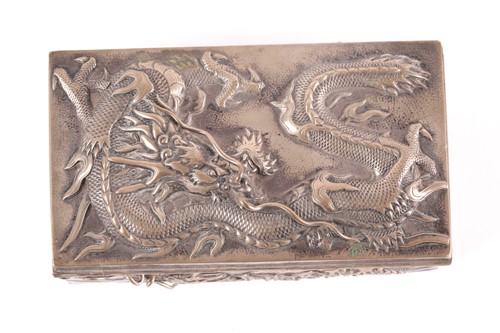 Lot 123 - A Chinese silver cigarette box, circa 1900,...