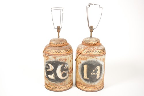 Lot 299 - A pair of 19th century toleware tea canisters,...
