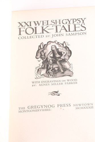 Lot 422 - Sampson, John. XXI Welsh Gypsy Folk-Tales,...