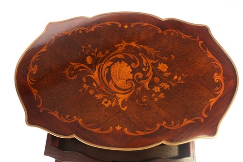 Lot 100 - A French Kingwood and marquetry inlaid...