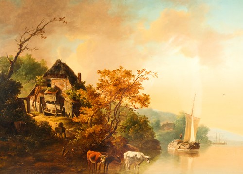 Lot 5 - Jan Van Os (1744-1808) Dutch, pastoral scenes,...