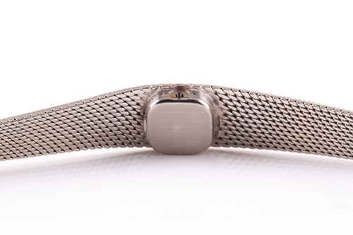 Lot 307 - An 18ct white gold ladies Omega cocktail watch,...
