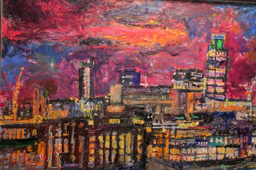 Lot 37 - Peter Spens, Night, The City from Tate Modern,...