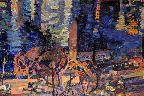 Lot 38 - Peter Spens, Winter night south from 80 stand,...