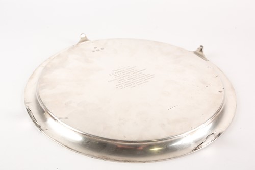 Lot 453 - A 1930s circular heavy silver, presentation...