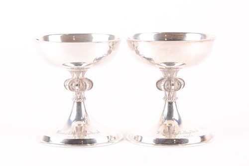 Lot 364 - A pair of silver "Lincoln Cathederal 1072-1972"...