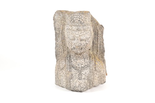 Lot 244 - A Chinese carved granite architectural...