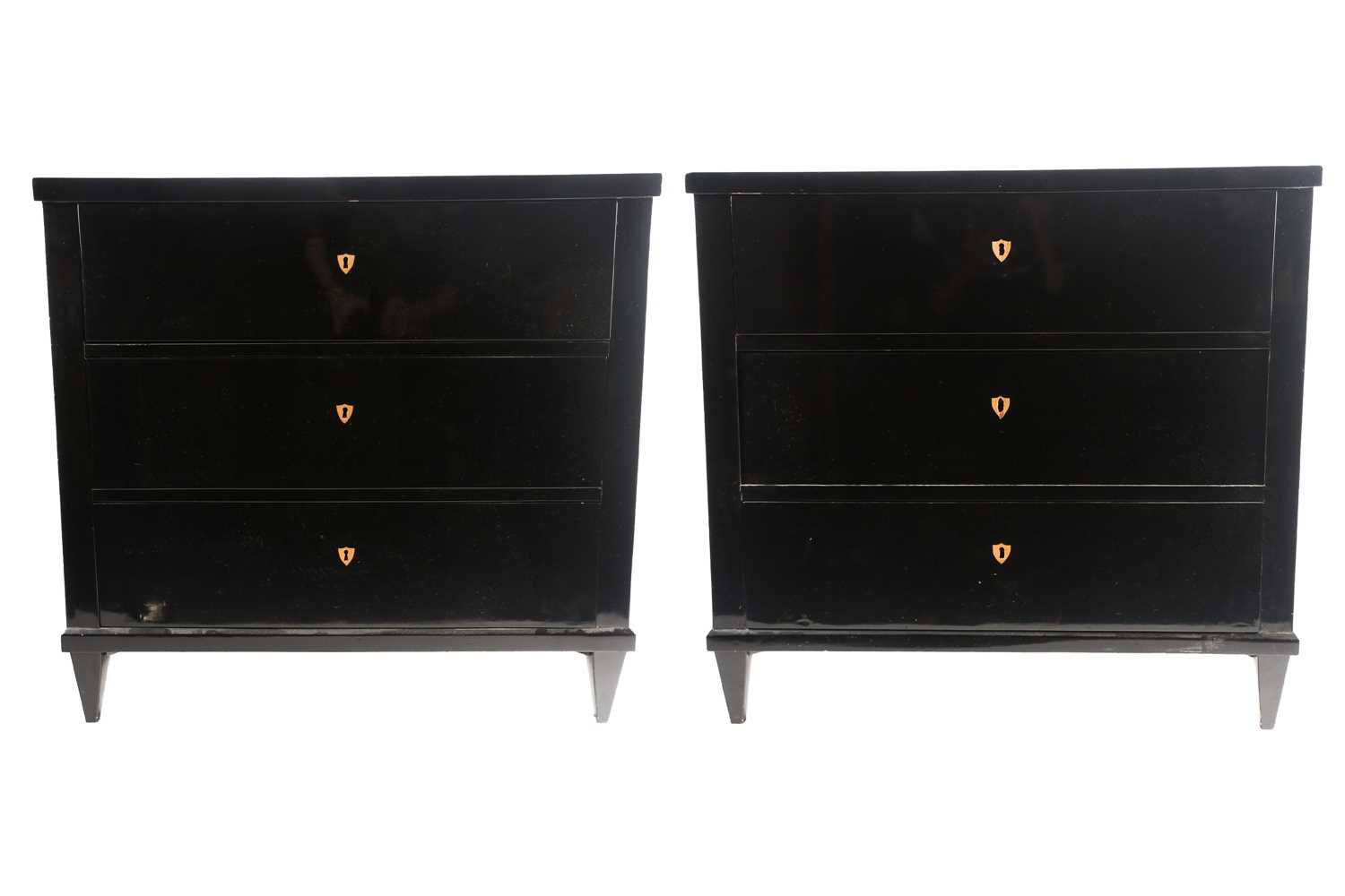 Lot 282 - A pair of 19th century French black Japaned...