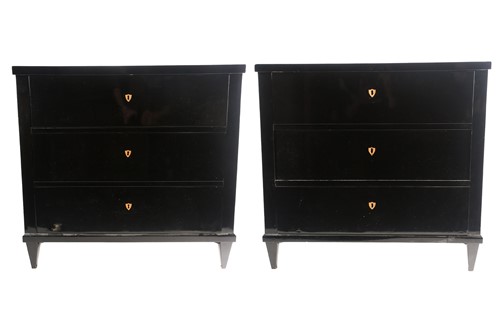 Lot 282 - A pair of 19th century French black Japaned...
