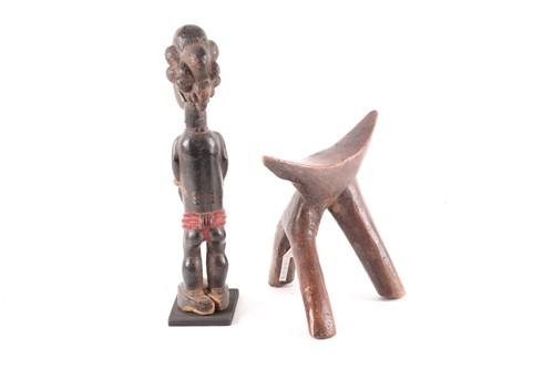 Lot 173 - A Baule colon standing female figure, Ivory...