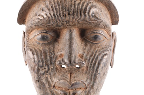 Lot 176 - A large Benin bronze bust of Oni, Ife, Nigeria,...