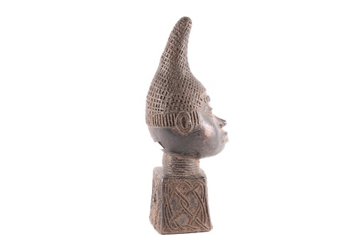 Lot 178 - A large Benin bronze bust of Queen Idia,...