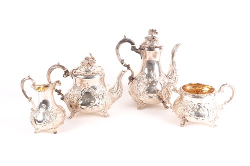 Lot 401 - A Victorian silver four piece tea service by...