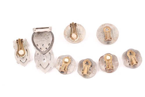 Lot 11 - Three pairs of Liberty pewter clip earrings,...