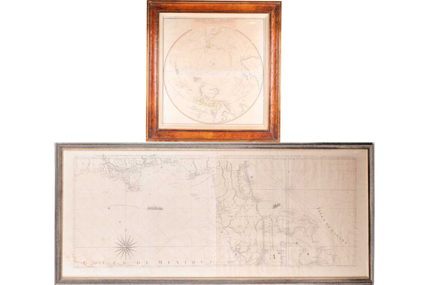 Lot 119 - A framed French navigational circular map,...