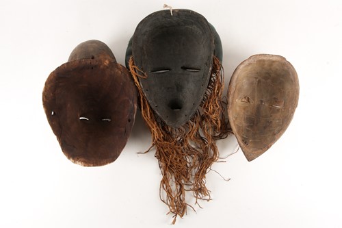 Lot 187 - A Tsogo mask, Gabon, the sectioned face...