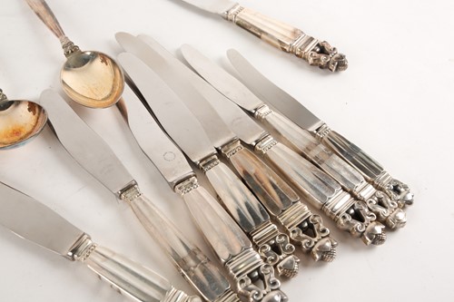 Lot 523 - A Georg Jensen "Acorn" pattern silver part...