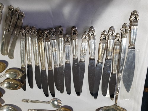 Lot 523 - A Georg Jensen "Acorn" pattern silver part...