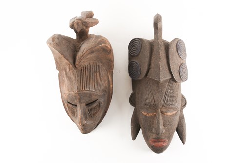 Lot 195 - Two Ibo/Igbo Agbogho Mmwo masks, Nigeria, each...