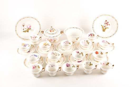 Lot 522 - A Rockingham porcelain part tea set, each...