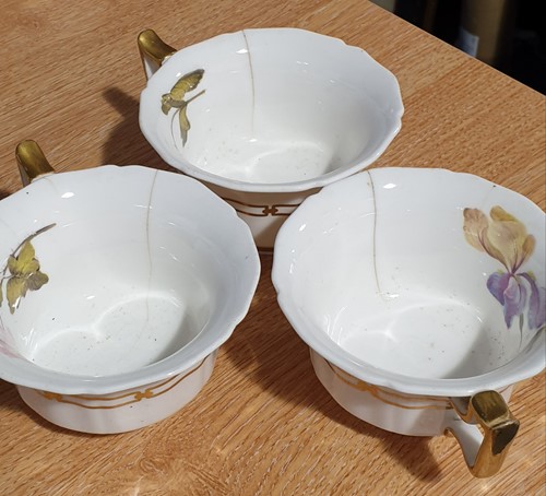 Lot 522 - A Rockingham porcelain part tea set, each...