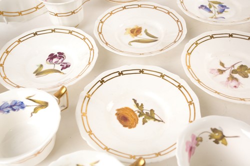 Lot 522 - A Rockingham porcelain part tea set, each...