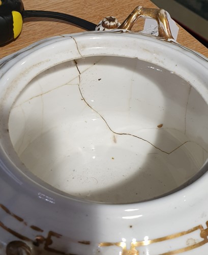 Lot 522 - A Rockingham porcelain part tea set, each...