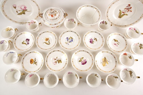 Lot 522 - A Rockingham porcelain part tea set, each...