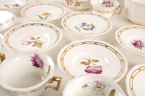 Lot 522 - A Rockingham porcelain part tea set, each...