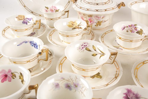 Lot 522 - A Rockingham porcelain part tea set, each...
