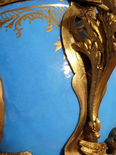 Lot 531 - A 19th century ormolu-mounted Sevres bleu...
