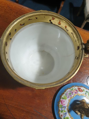 Lot 531 - A 19th century ormolu-mounted Sevres bleu...