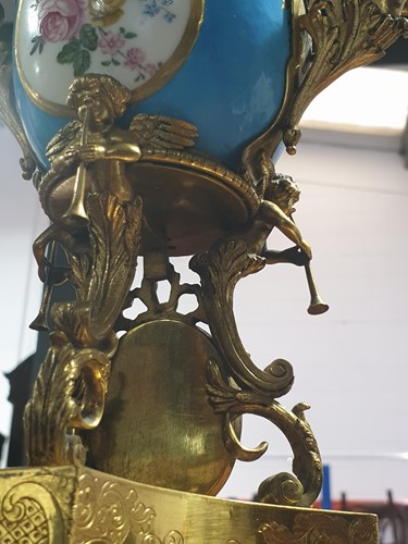 Lot 531 - A 19th century ormolu-mounted Sevres bleu...