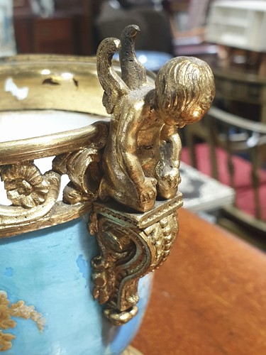 Lot 531 - A 19th century ormolu-mounted Sevres bleu...