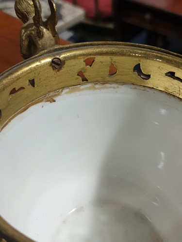 Lot 531 - A 19th century ormolu-mounted Sevres bleu...