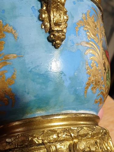 Lot 531 - A 19th century ormolu-mounted Sevres bleu...