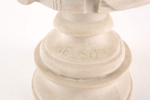 Lot 485 - A white bonded marble bust of Lord Horatio...