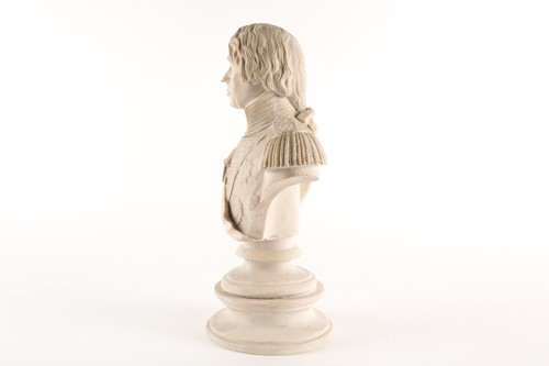 Lot 485 - A white bonded marble bust of Lord Horatio...