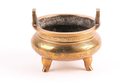 Lot 305 - A Chinese polished bronze censer, circa 1900,...