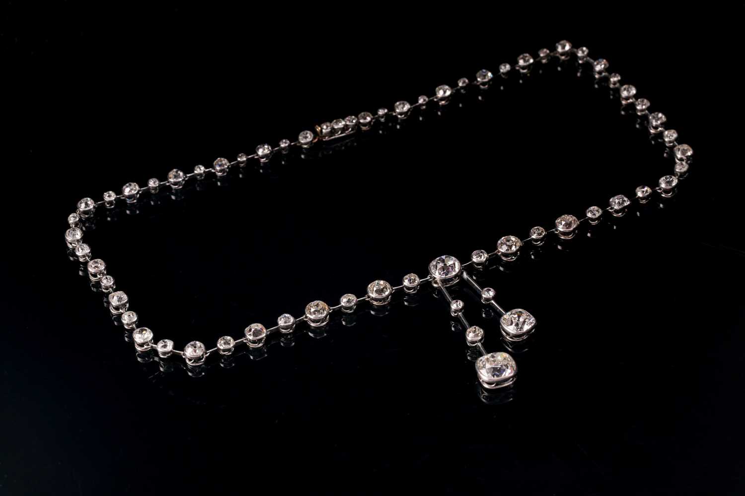 Lot 110 - An impressive antique collet-set diamond...