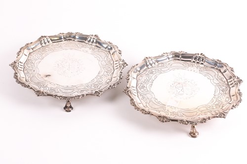 Lot 415 - A pair of mid 18th century salvers -...