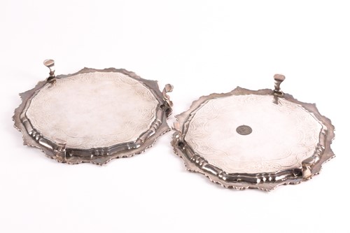 Lot 415 - A pair of mid 18th century salvers -...