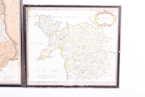 Lot 104 - A Robert Morden map of North Wales , hand...