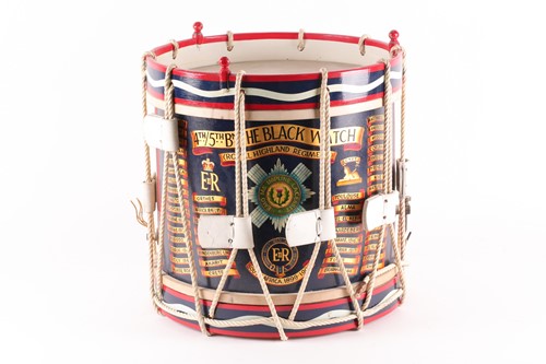 Lot 461 - A 1942 "Black Watch" regimental side drum...
