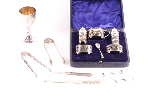 Lot 363 - An early 20th century cased silver nine-piece...
